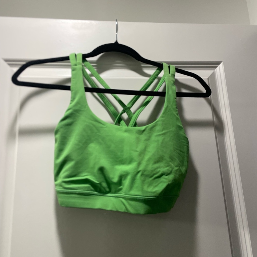 Lululemon Athletica Vibrant Green Strappy Sports Bra